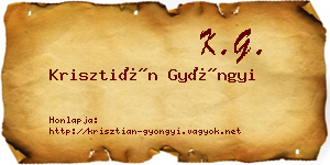 Krisztián Gyöngyi névjegykártya