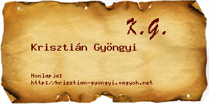 Krisztián Gyöngyi névjegykártya